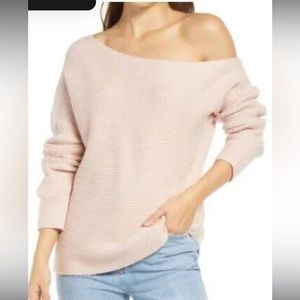 Treasure & Bond NWT pink off the shoulder sweater S